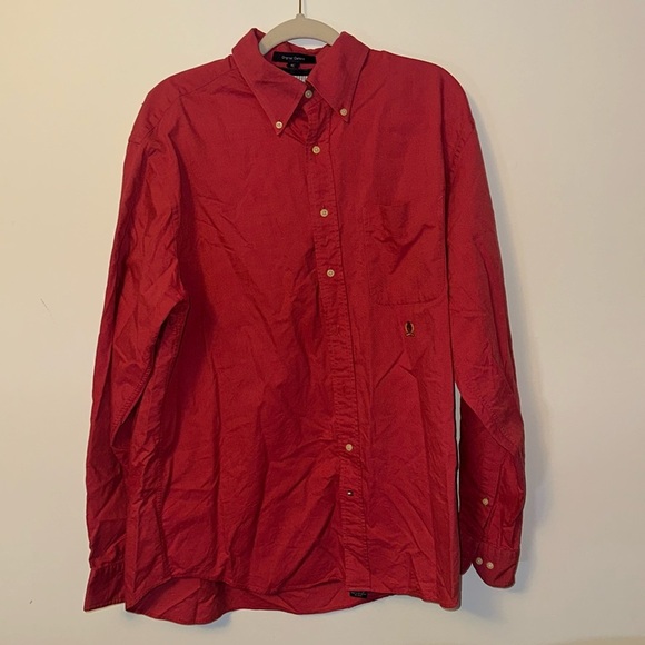 Tommy Hilfiger Oxford long Sleeve size X-Large- Magenta button up shirt - Picture 1 of 5